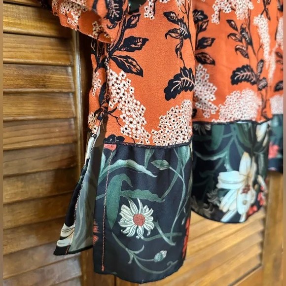 John Mark orange and black tunic Blouse with Relaxed Fit size Large - Picture 12 of 14